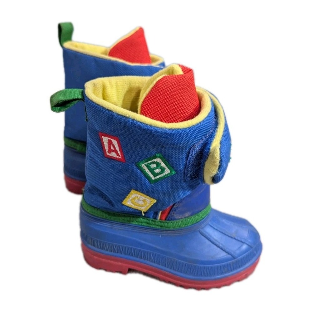 Vintage Healthtex Snow Boots Toddler Child size 5 Girls Boys Blue Letters ABCs